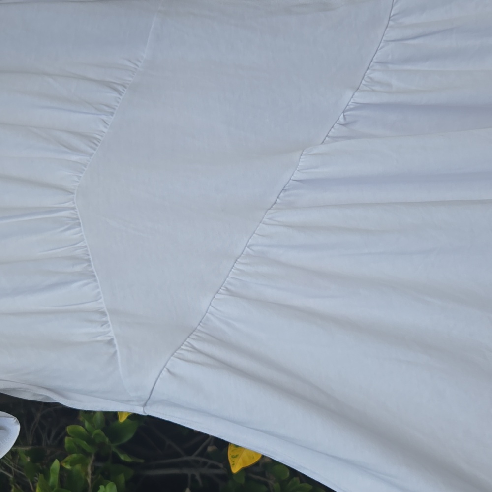 FRAME Gathered Seam Short Sleeve Dress - Picture 4 of 8